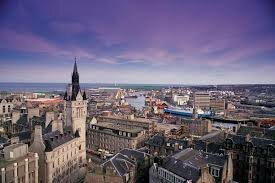 Aberdeen's old town on a sunset