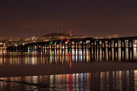 Dundee's Tay rail bridge on the river Tay